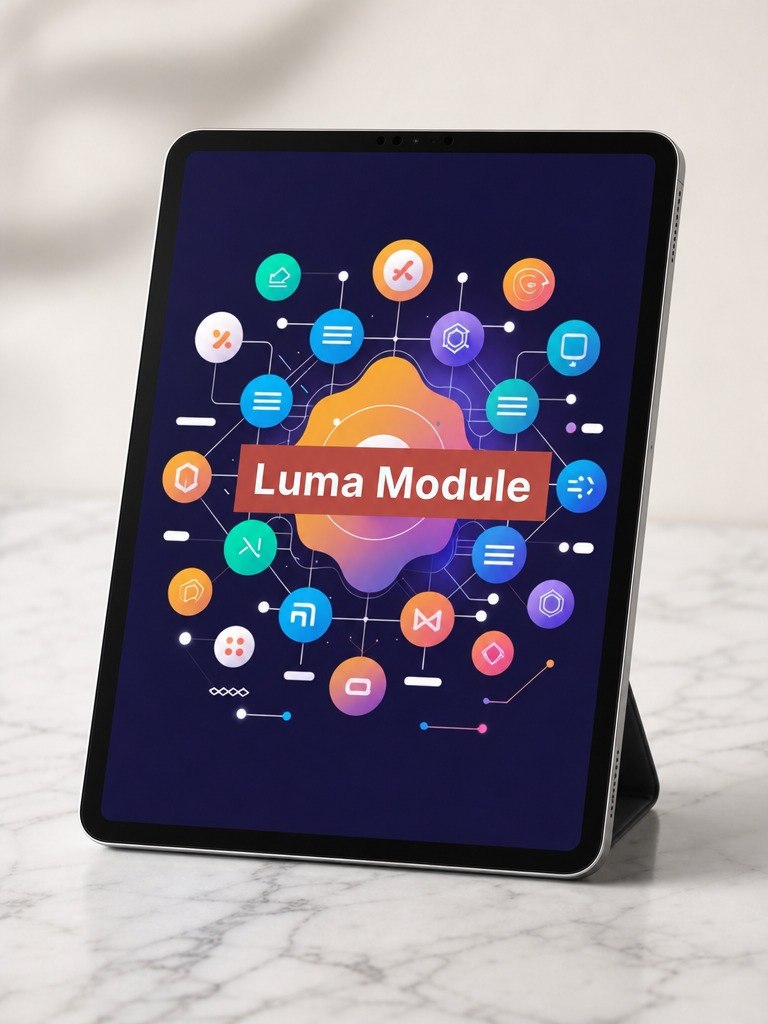 Tablet displaying "Luma Module"