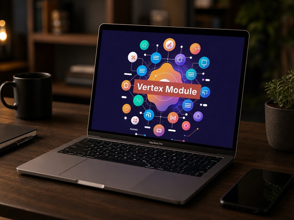 Laptop displaying Vertex Module copurse